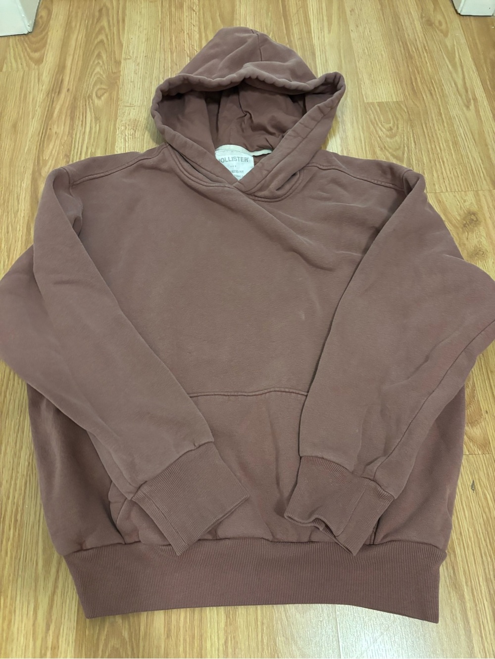 Hollister Men's Dusty Mauve Brown Pullover Hoodie